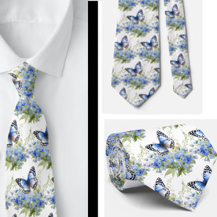 Butterfly Garden Elegant Pattern Neck Tie