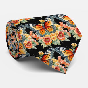 Butterfly Garden Elegant Pattern Neck Tie