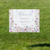 Butterfly Garden Floral Baby Shower Welcome