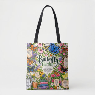 Butterfly Garden Floral Nature Tote Bag