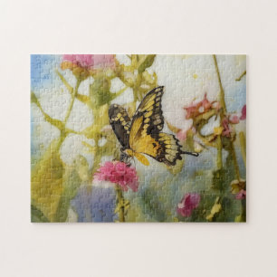 Butterfly Garden Flowers Art Puzzle
