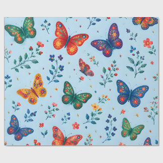 Butterfly Garden Gift Wrap – Colorful Floral Butte