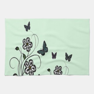 Butterfly Garden Green  Kitchen Towel