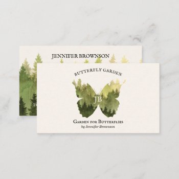 Butterfly Garden Ideas Rustic Forest Camping Business Card by PineLemonMarketing at Zazzle