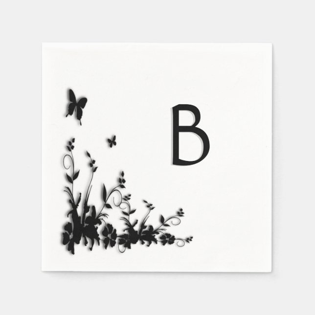 Butterfly Garden Initial Paper Napkins (Front)