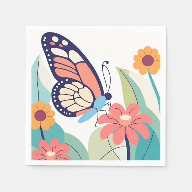 Butterfly Garden Napkins (Front)