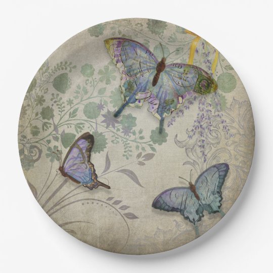 Butterfly Garden Paper Plates | Zazzle.com