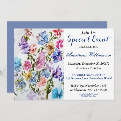 BUTTERFLY GARDEN PARTY EVENT INVITE