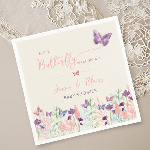 Butterfly Garden Pastel Wildflower Baby Shower Napkins