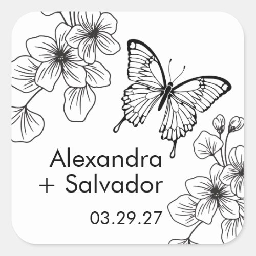 Butterfly Garden Personalized Favor Stickers