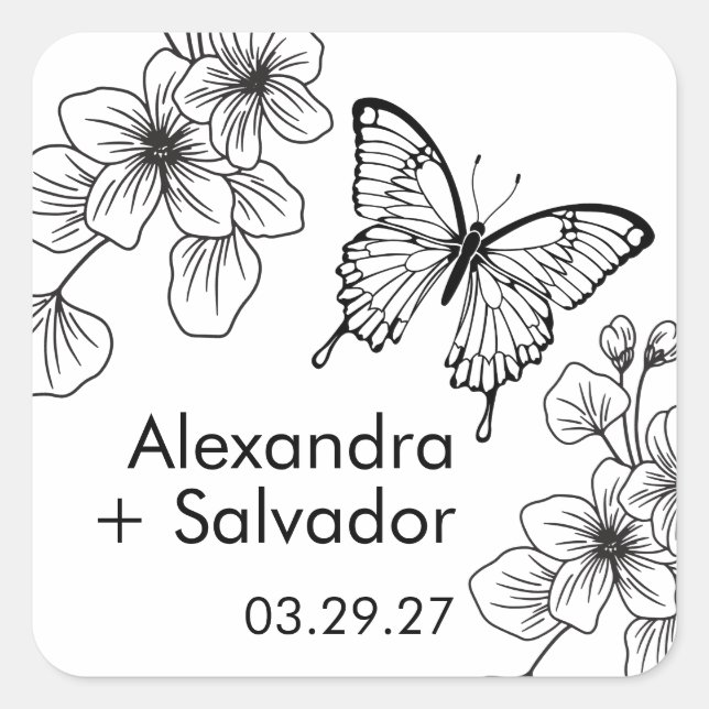 Butterfly Garden Personalized Favor Stickers (Front)