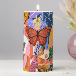 Butterfly Garden Pillar Candle