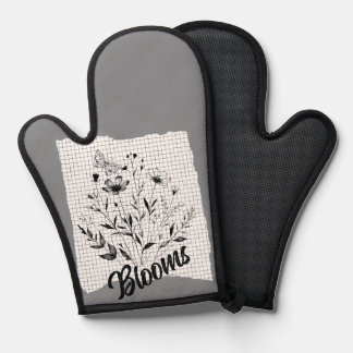 Butterfly Garden Sketches Oven Mitt