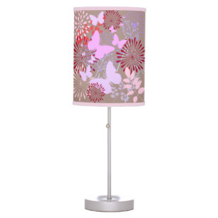 Butterfly Garden Spring Flower Design Table Lamp