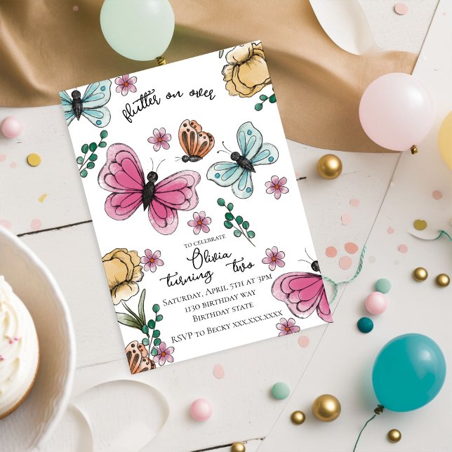 Butterfly Garden Spring Girl Birthday Invitation (Creator Uploaded)