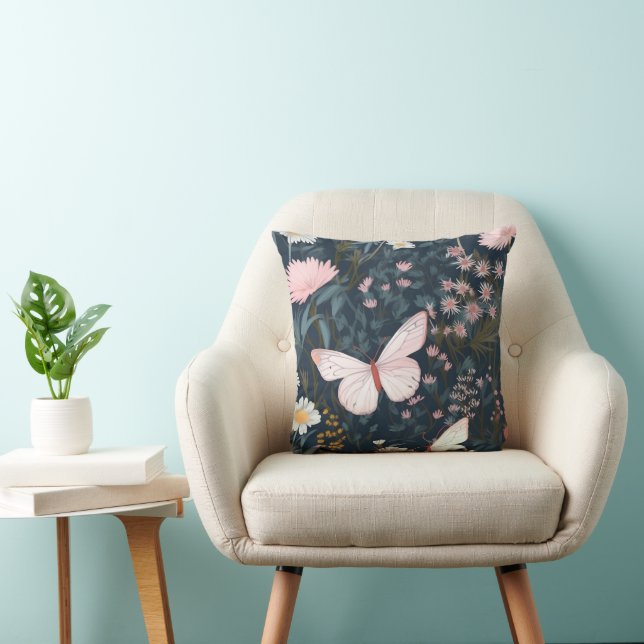 Butterfly Garden Throw Pillow (Chair)