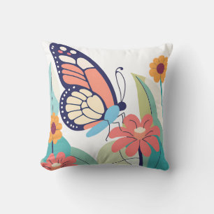 Butterfly Garden Throw Pillow