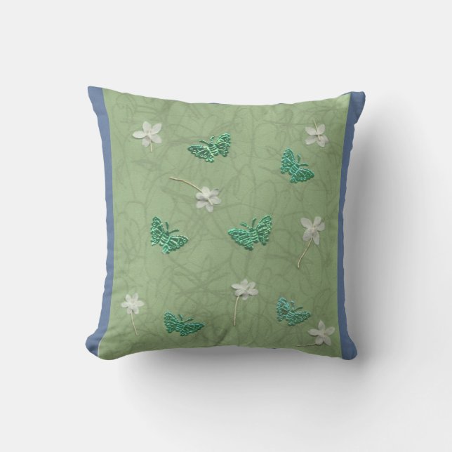 Butterfly Garden Throw Pillow (Front)