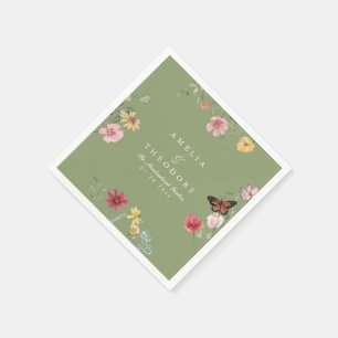 Butterfly Garden Wedding Cocktail Napkins