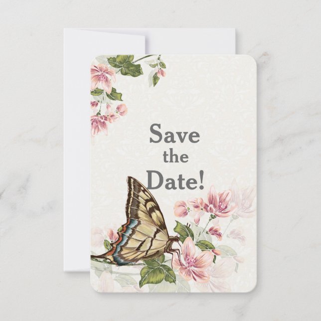 Butterfly Garden Wedding Save The Date Invitation (Front)