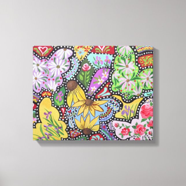 Butterfly Garden Wrapped Canvas Print (Front)