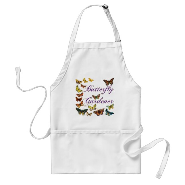 Butterfly Gardener Saying Adult Apron (Front)