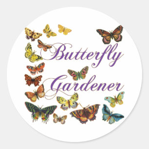 Butterfly Gardener Saying Sticker