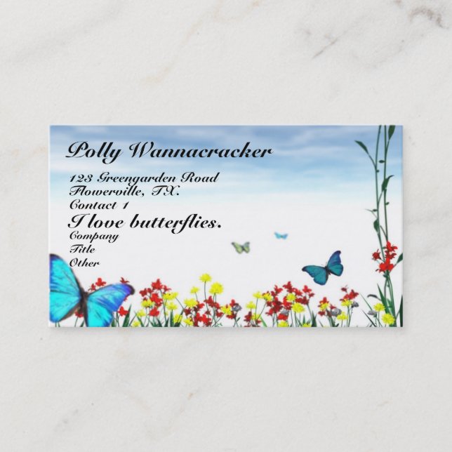 Butterfly Gardeners in Spring Business Card (Front)