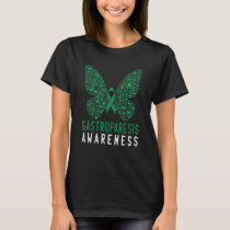 Butterfly Gastroparesis Awareness Month Green Ribb T-Shirt