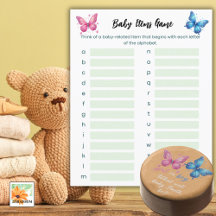 butterfly Gender Reveal Party Baby Items Game