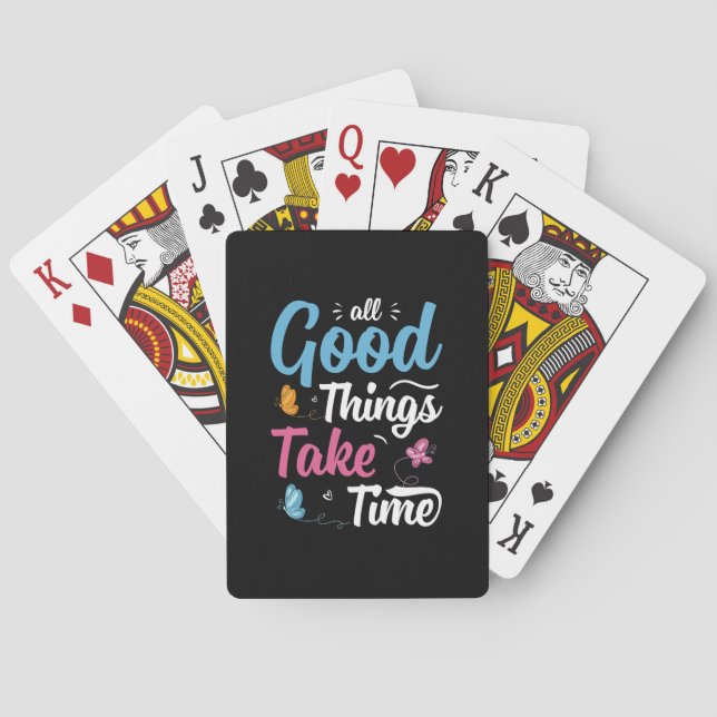 Butterfly Gift | All Good Things Take Time Poker Cards (Back)