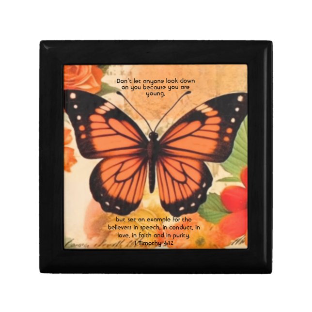 Butterfly Gift Box 1 Timothy 4:12 (Front)