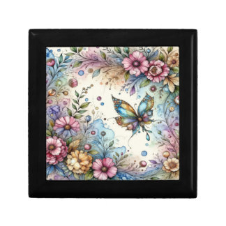Butterfly Gift Box with Flowers