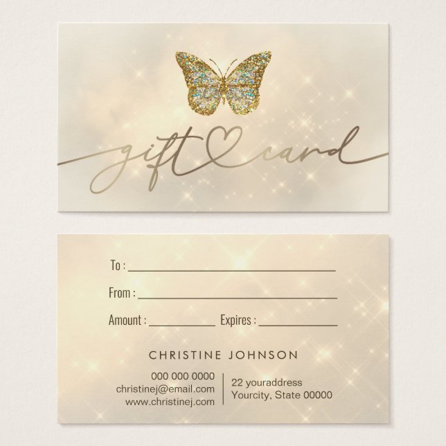 butterfly gift card (Front & Back)