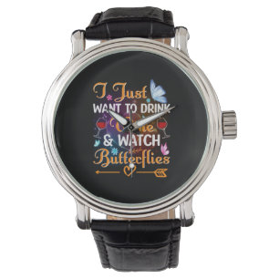 Butterfly Gift Drink Wine Watch Butterflies