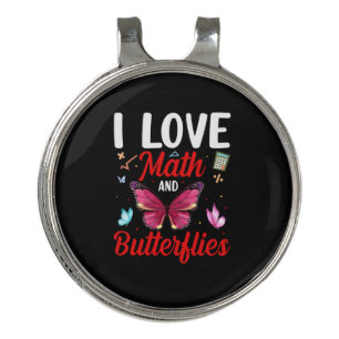 Butterfly Gift I Love Math And Butterflies Golf Hat Clip