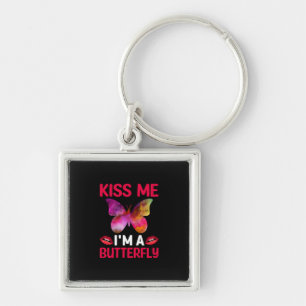 Butterfly Gift Kiss Me I Am A Butterfly Keychain