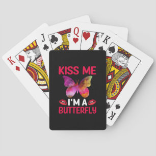 Butterfly Gift Kiss Me I Am A Butterfly Poker Cards