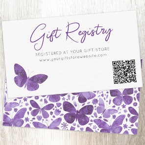 Butterfly Gift Registry QR Code Enclosure Card