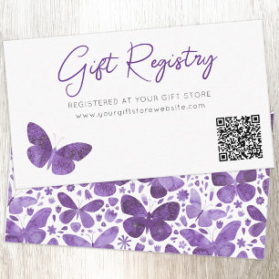 Butterfly Gift Registry QR Code Enclosure Card