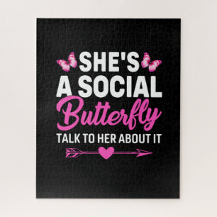 Butterfly Gift She Is A Social Butterfly Jigsaw Puzzle