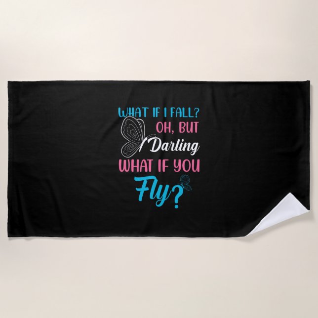Butterfly Gift | What If You Fly Beach Towel (Front)