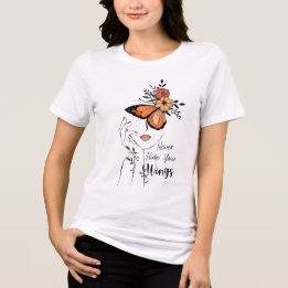 Butterfly Girl Aesthetic Illustration | Never Hide Tri-Blend Shirt