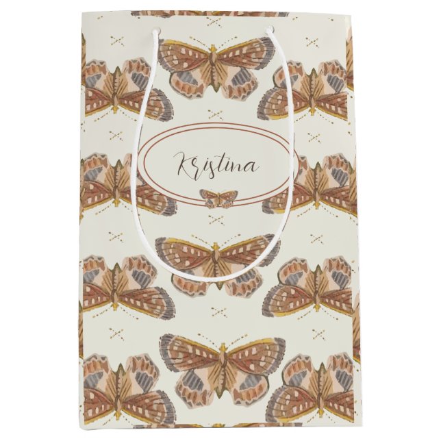 Butterfly Girl Baby Shower  Medium Gift Bag (Front)