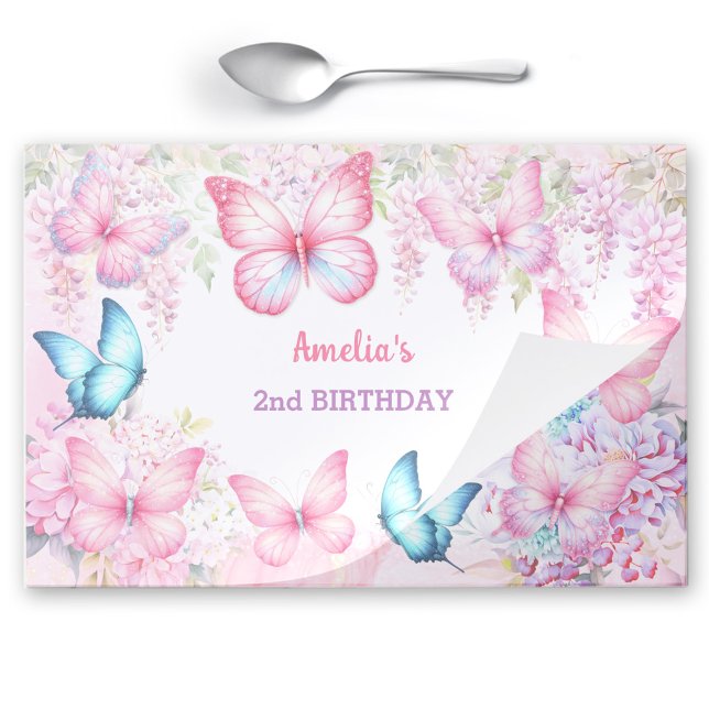 Butterfly Girl Birthday Tearaway Paper Placemat (Butterfly Girl Birthday Tearaway Paper Placemat)