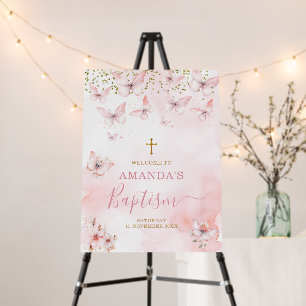 Butterfly Girl Christening Baptism Floral Cross Foam Board