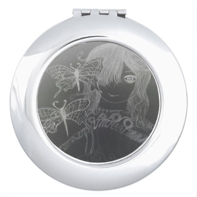 butterfly girl  compact mirror (Front)
