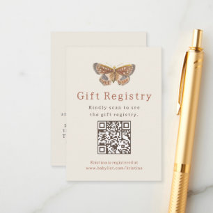 Butterfly Girl Gift Registry Baby Shower Enclosure Card