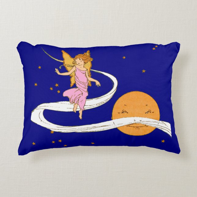 butterfly girl in space accent pillow (Front)