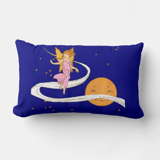 butterfly girl in space lumbar pillow (Front)